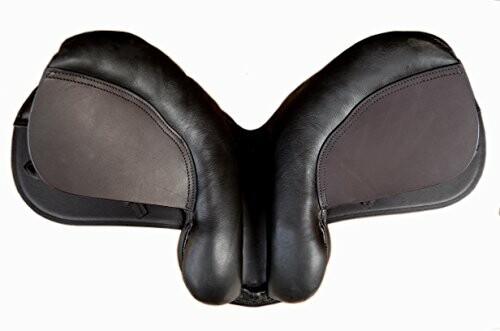 Black leather saddle top view