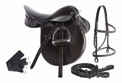 All Purpose Black Leather English Riding Horse Saddle